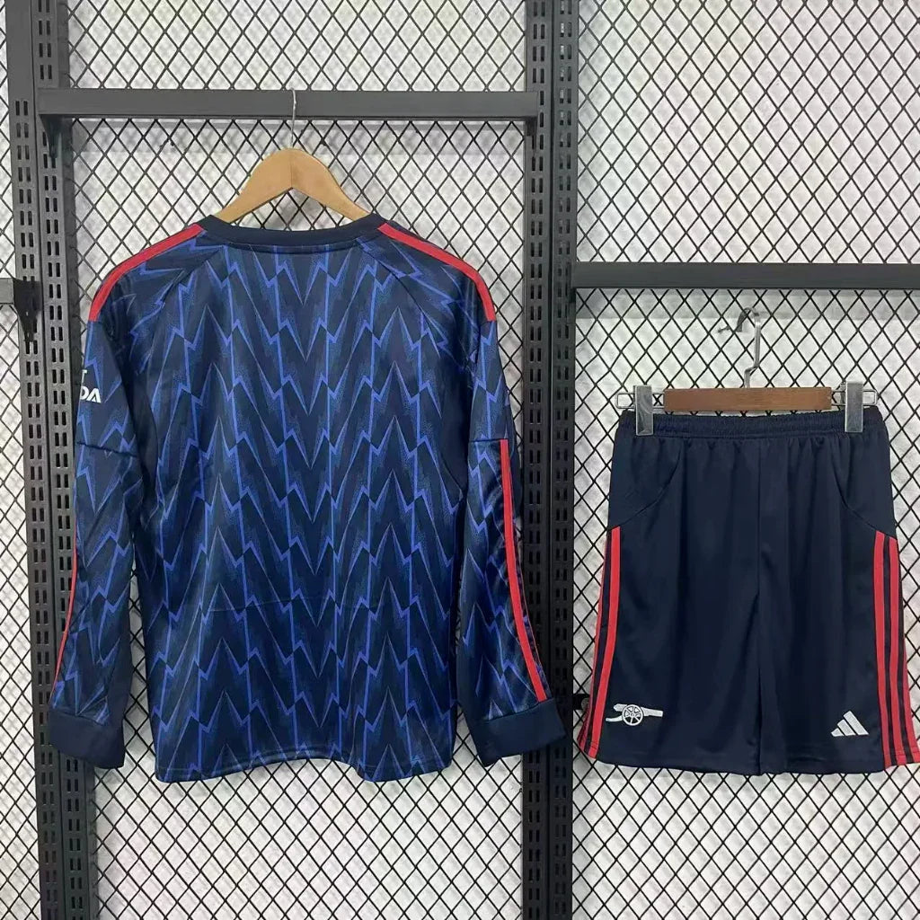 Arsenal 25/26 Blue Away Long Sleeves Kids Jersey Set
