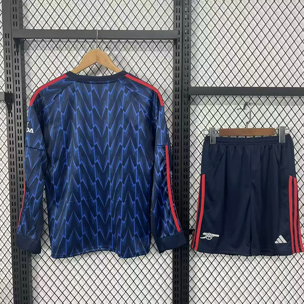 Arsenal 25/26 Blue Away Long Sleeves Kids Jersey Set