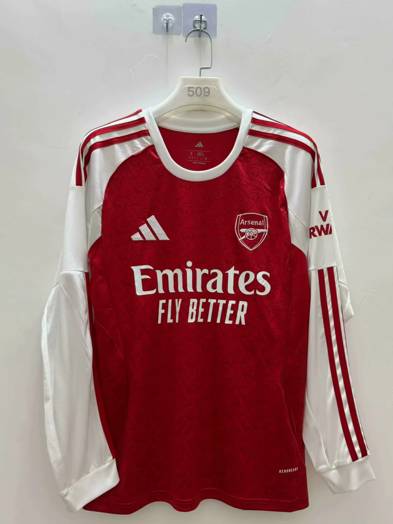 Arsenal 25/26 Home Red/White Long Sleeves Jersey - Concept Kits
