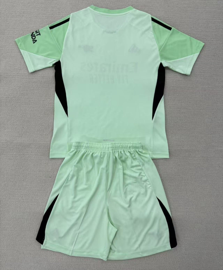 Arsenal 25/26 Light Green Goalkeeper Kids Jersey Set
