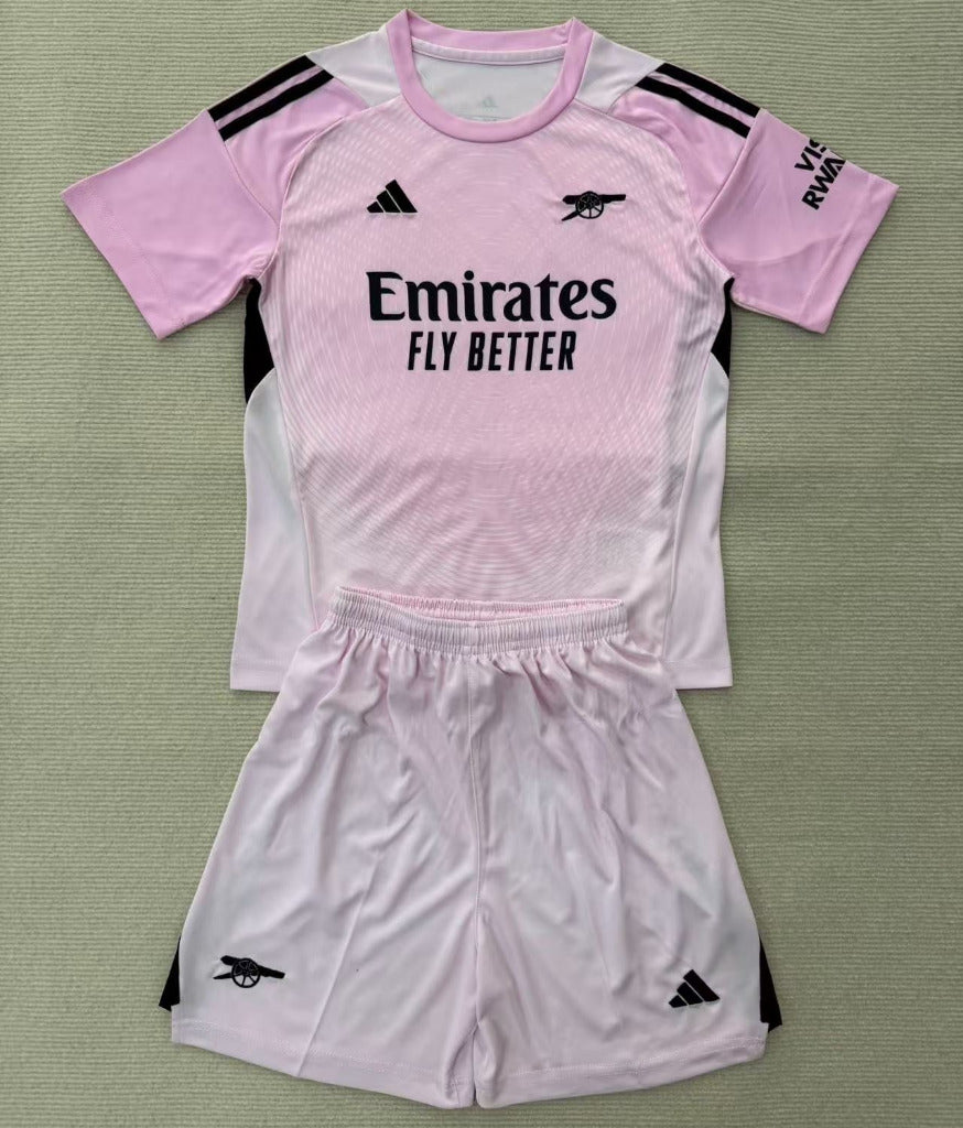 Arsenal 25/26 Pink Goalkeeper Kids Jersey Set