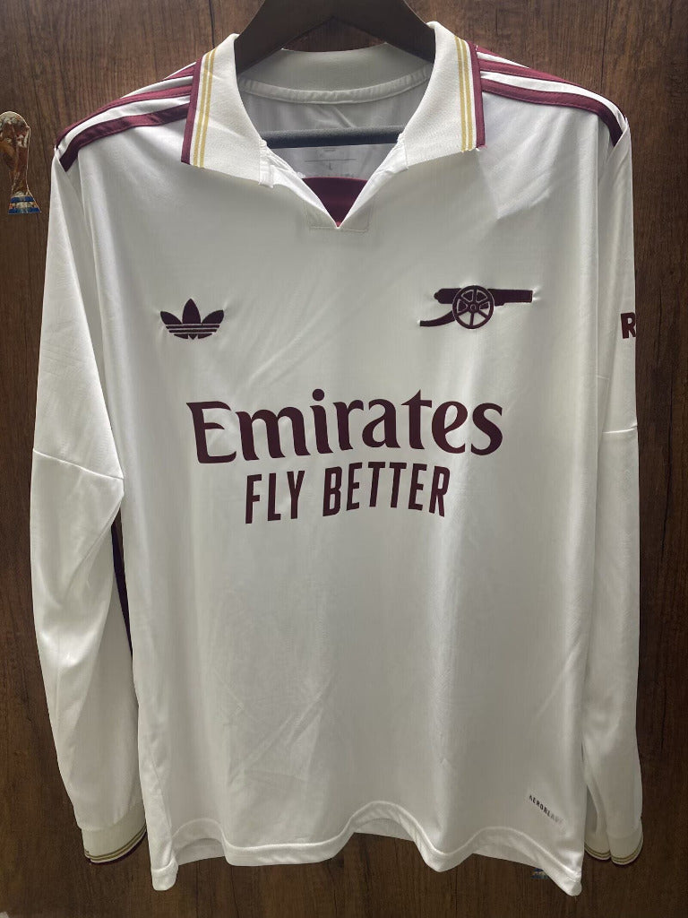 Arsenal 25/26 White 3rd Long Sleeve Jersey