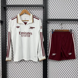 Arsenal 25/26 White Third Long Sleeves Kids Jersey Set