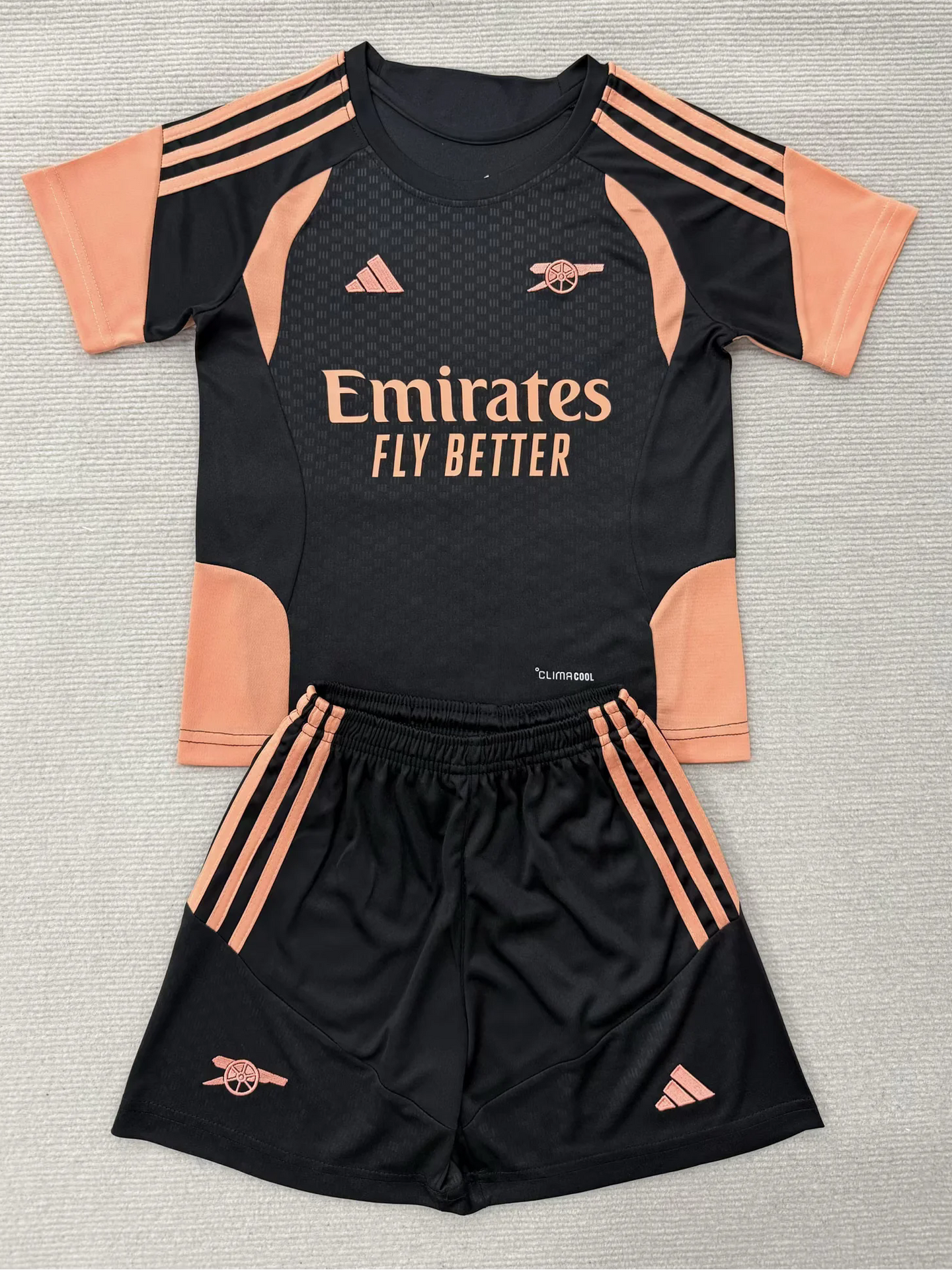 Arsenal 26/27 Black/Orange Training Kids Jersey Set