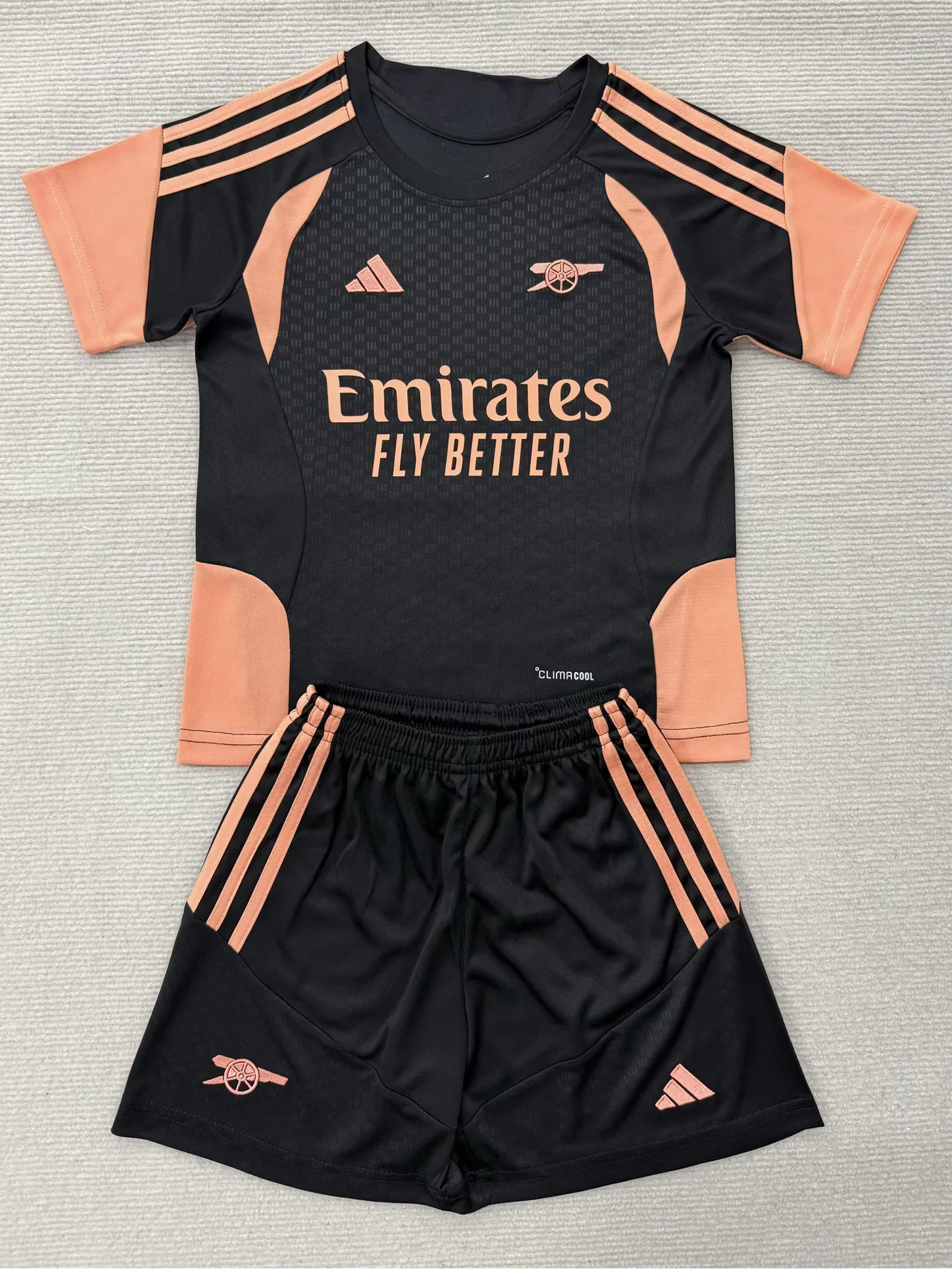 Arsenal 26/27 Black/Orange Training Kids Jersey Set