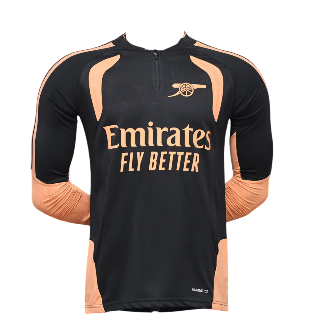 Arsenal 26/27 Black/Orange Training Long Sleeve Player Version Jersey