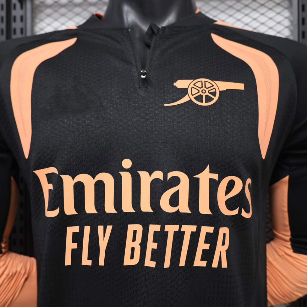 Arsenal 26/27 Black/Orange Training Long Sleeve Player Version Jersey