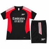 Arsenal 26/27 Black/Red/White Stripes Kids Jersey Set
