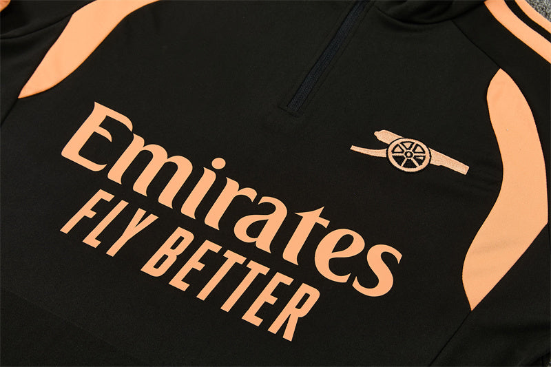 Arsenal 26/27 Black with Orange Training Tracksuit Set