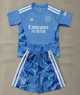 Arsenal 26/27 Blue/White Stripes Goalkeeper Kids Jersey Set