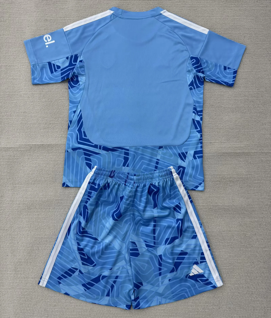 Arsenal 26/27 Blue/White Stripes Goalkeeper Kids Jersey Set