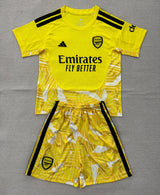 Arsenal 26/27 Bright Yellow/Black Goalkeeper Kids Jersey Set