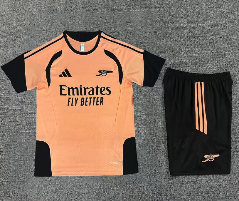 Arsenal 26/27 Dusky Orange/Black Training Kids Jersey Set