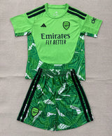 Arsenal 26/27 Green/Black Goalkeeper Kids Jersey Set