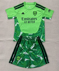 Arsenal 26/27 Green/Black Goalkeeper Kids Jersey Set