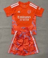 Arsenal 26/27 Orange/Distinct Blue Goalkeeper Kids Jersey Set