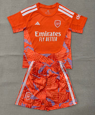 Arsenal 26/27 Orange/Distinct Blue Goalkeeper Kids Jersey Set
