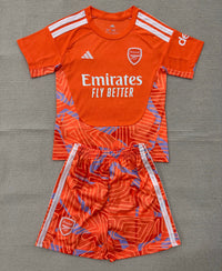 Arsenal 26/27 Orange/Distinct Blue Goalkeeper Kids Jersey Set