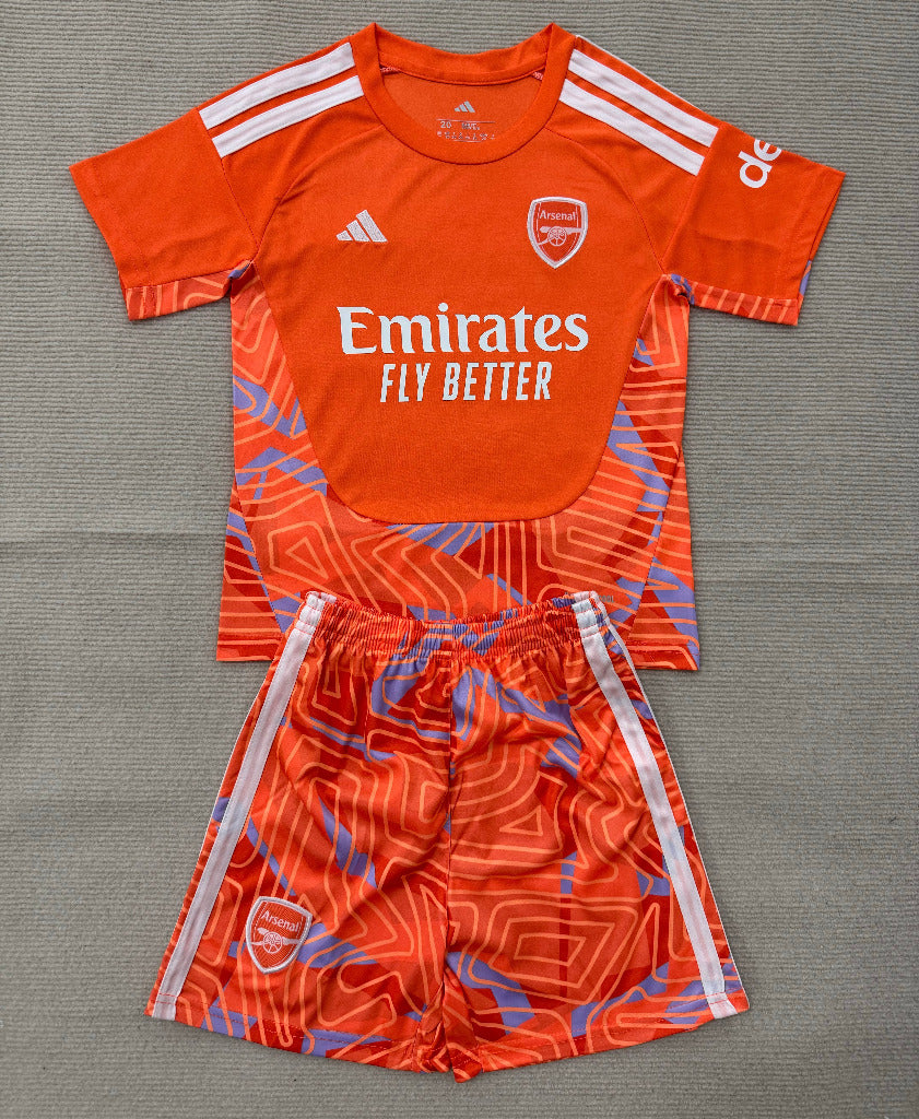 Arsenal 26/27 Orange/Distinct Blue Goalkeeper Kids Jersey Set