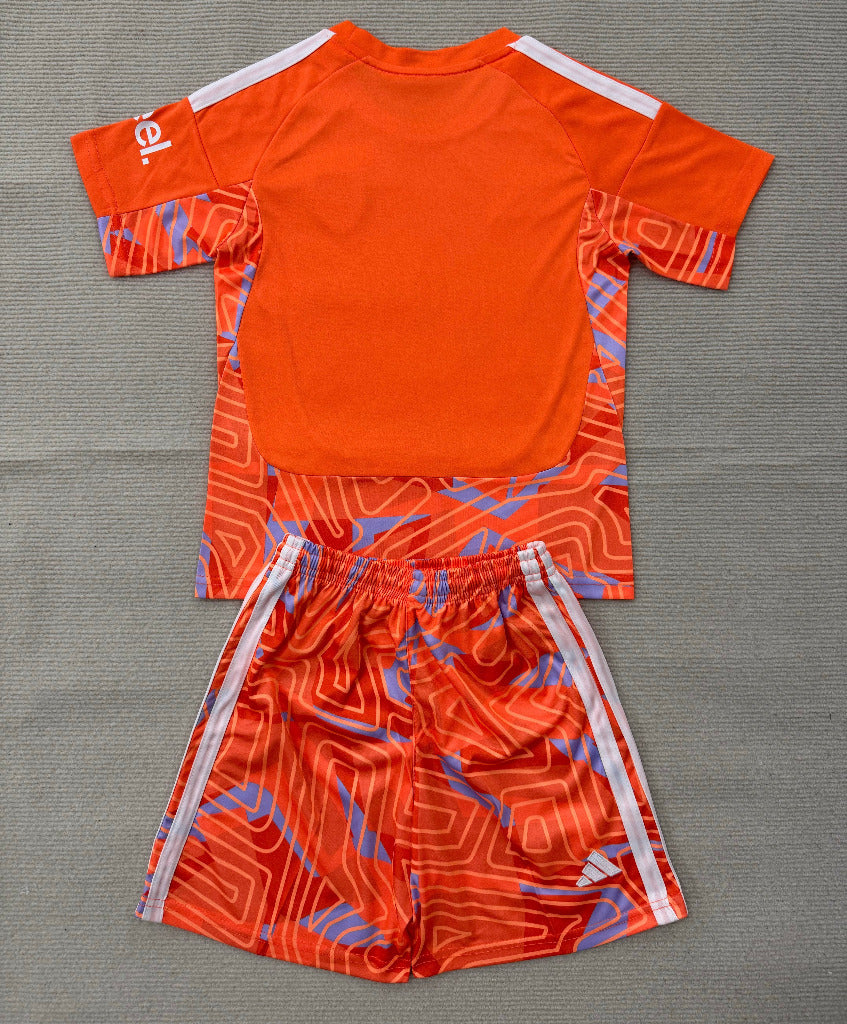 Arsenal 26/27 Orange/Distinct Blue Goalkeeper Kids Jersey Set