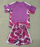 Arsenal 26/27 Pink/White Stripes Goalkeeper Kids Jersey Set
