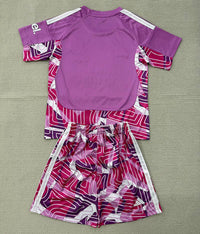 Arsenal 26/27 Pink/White Stripes Goalkeeper Kids Jersey Set