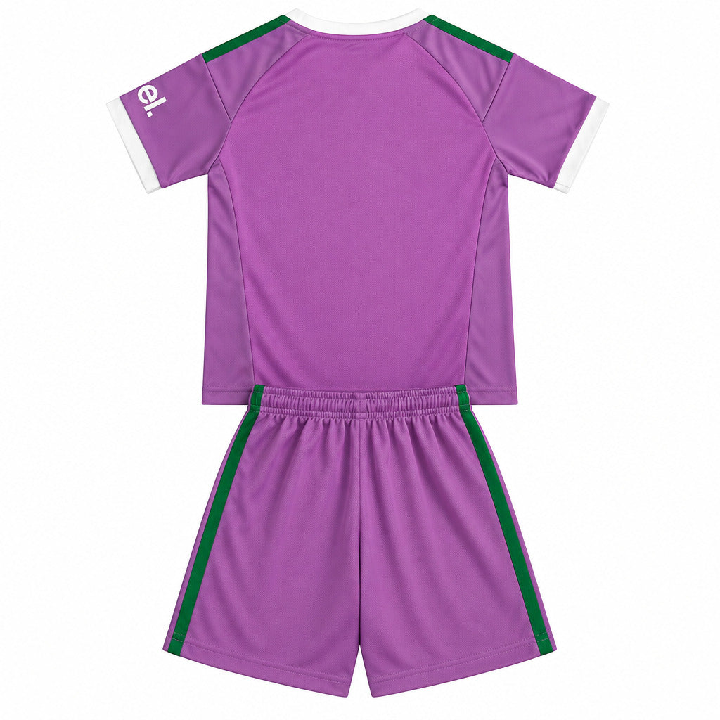 Arsenal 26/27 Purple/White/Green Trim Goalkeeper Kids Jersey Set