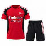Arsenal 26/27 Red/Black/White Stripes Kids Jersey Set
