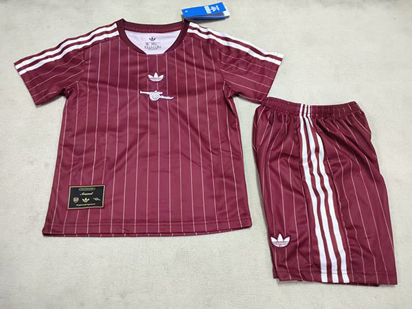 Arsenal 26/27 Red/White Pinstripe Kids Jersey Set