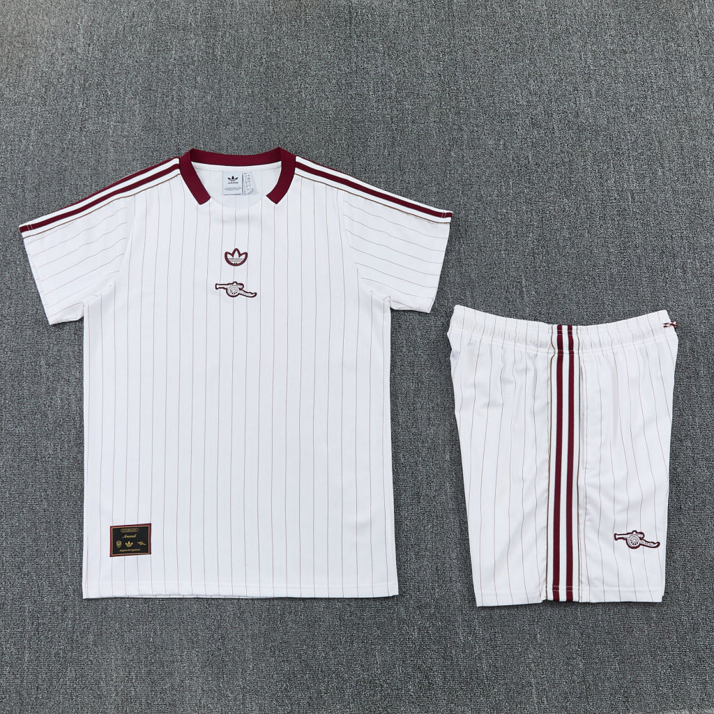 Arsenal 26/27 White/Red Pinstripe Jersey