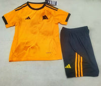 AS Roma 25/26 Orange Away Kids Jersey Set