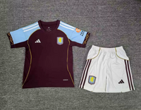 Aston Villa 25/26 Red/Blue Home Kids Jersey Set