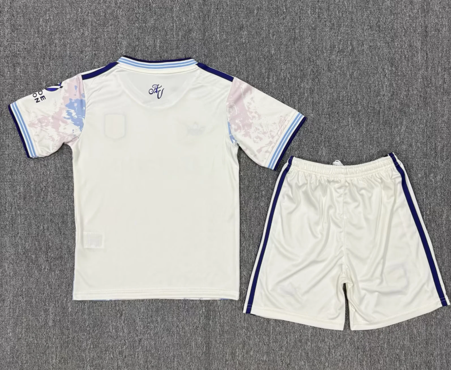 Aston Villa 25/26 White3rd Kids Jersey Set