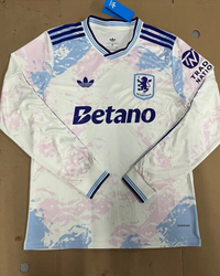 Aston Villa 25/26 White/Blue Third Away Long Sleeve Jersey