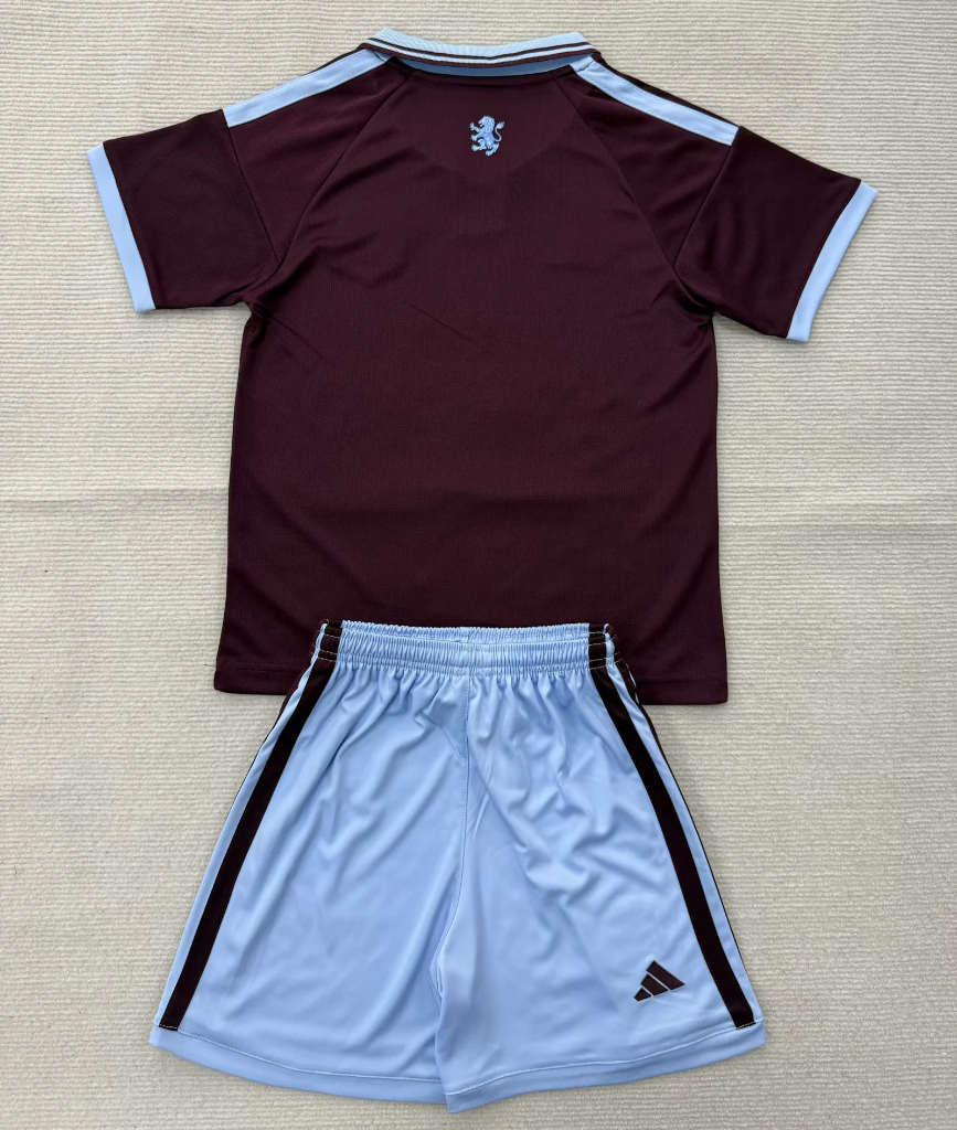 Aston Villa 26/27 Burgundy/Light Blue Home Kids Jersey Set