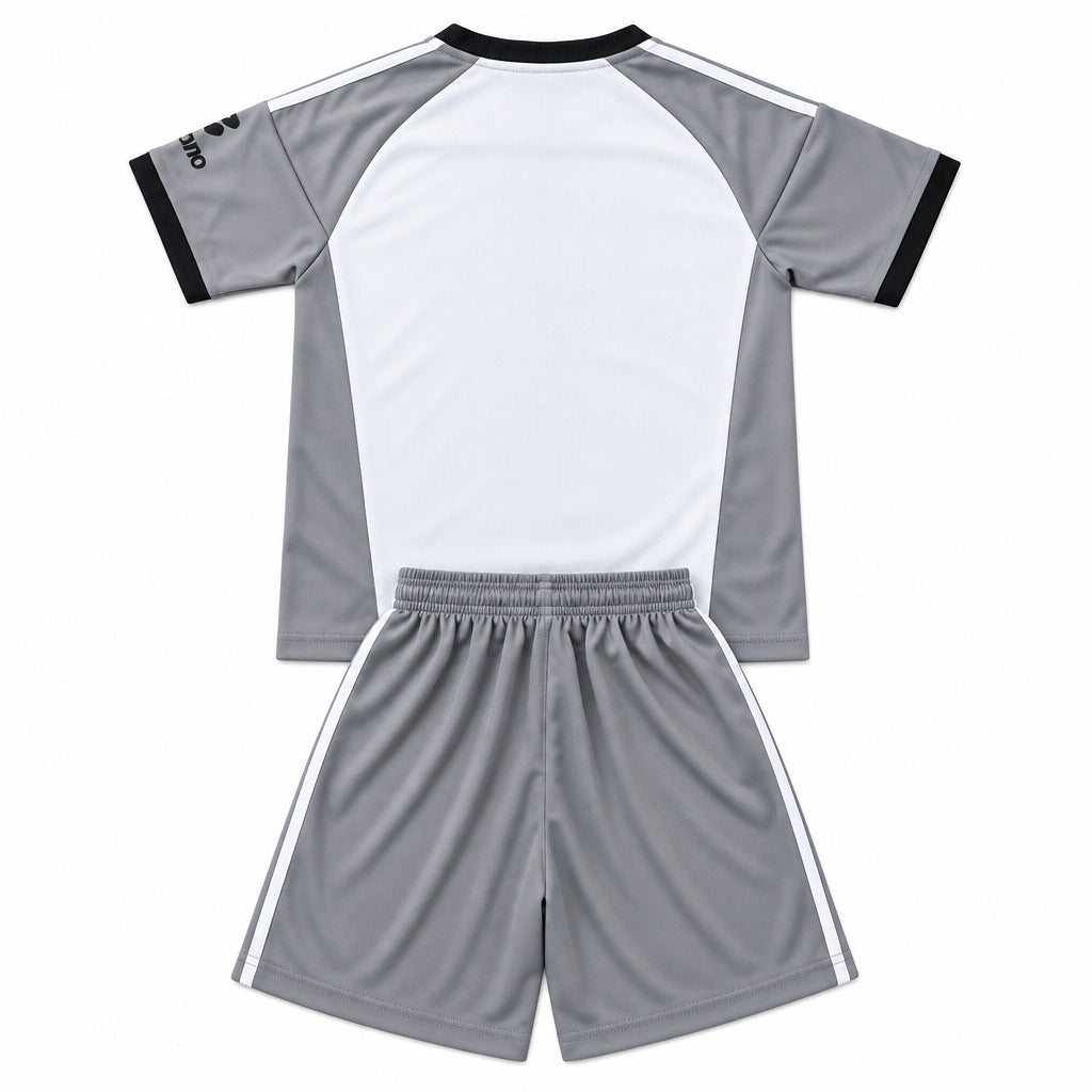 Aston Villa 26/27 Grey/Black/White Stripes Goalkeeper Kids Jersey Set
