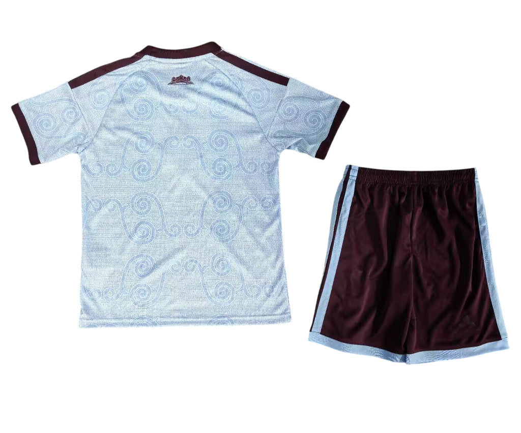 Aston Villa 26/27 Light Blue/Black Stripes Away Kids Jersey Set