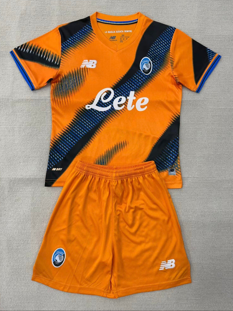 Atalanta 25/26 Orange/Blue Third Kids Jersey Set