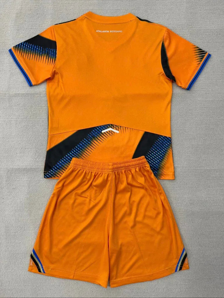 Atalanta 25/26 Orange/Blue Third Kids Jersey Set