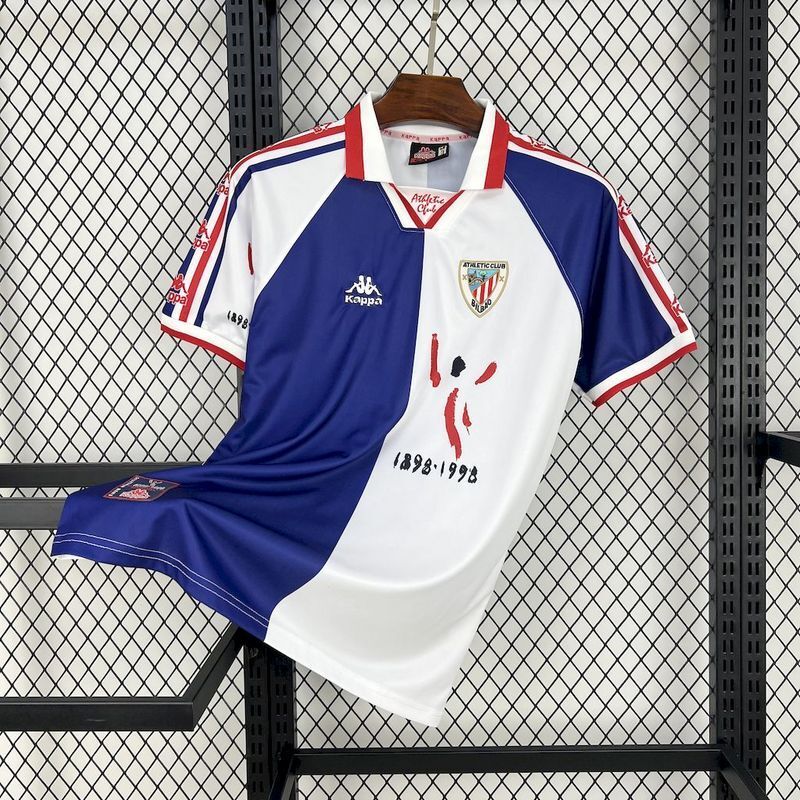 Athletic Bilbao 1997/98 Retro White/Blue Away Jersey