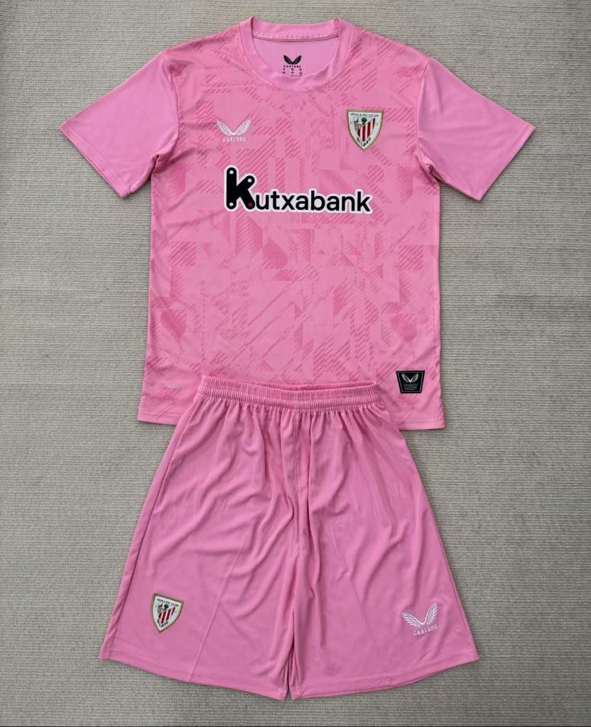 Athletic Bilbao 25/26 Pink Goalkeeper Kids Jersey Set