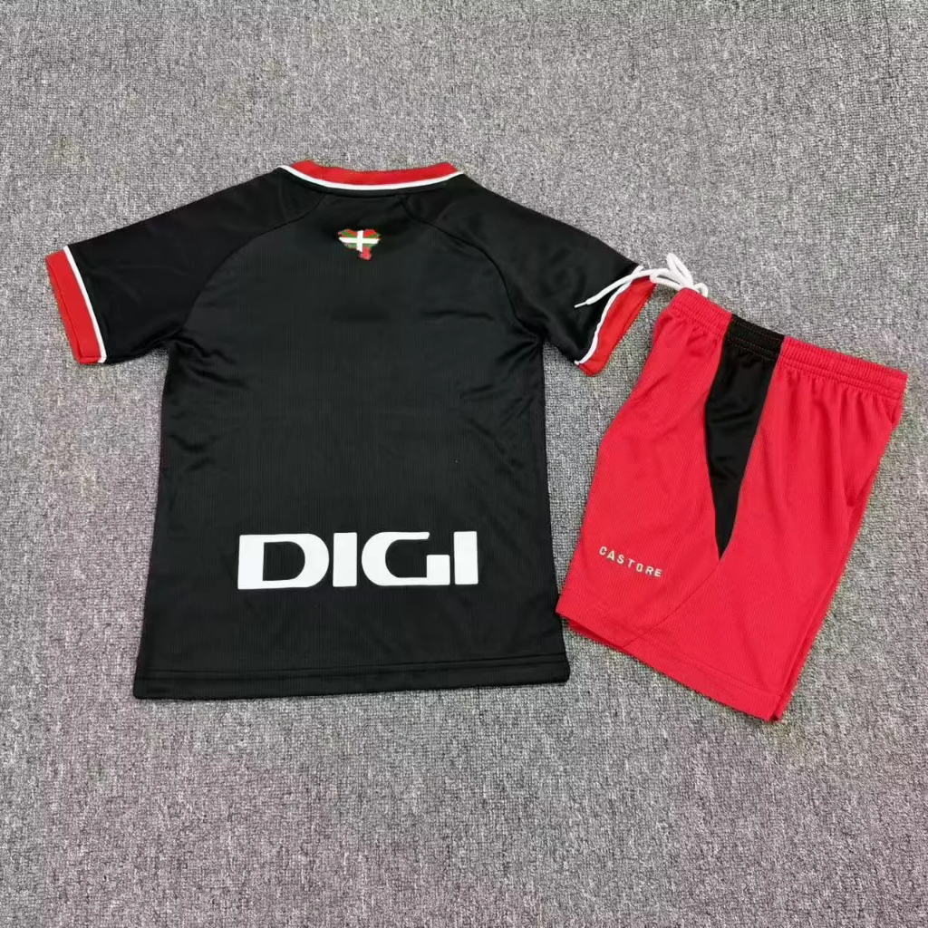 Athletic Bilbao 26/27 Black/Red Away Kids Jersey Set