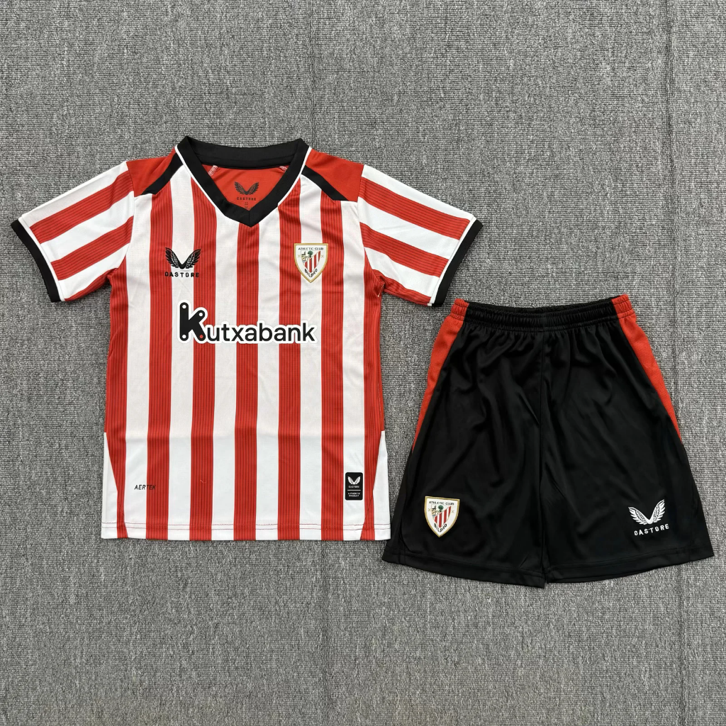Athletic Bilbao 26/27 Classic Red/White Stripes Home Kids Jersey Set