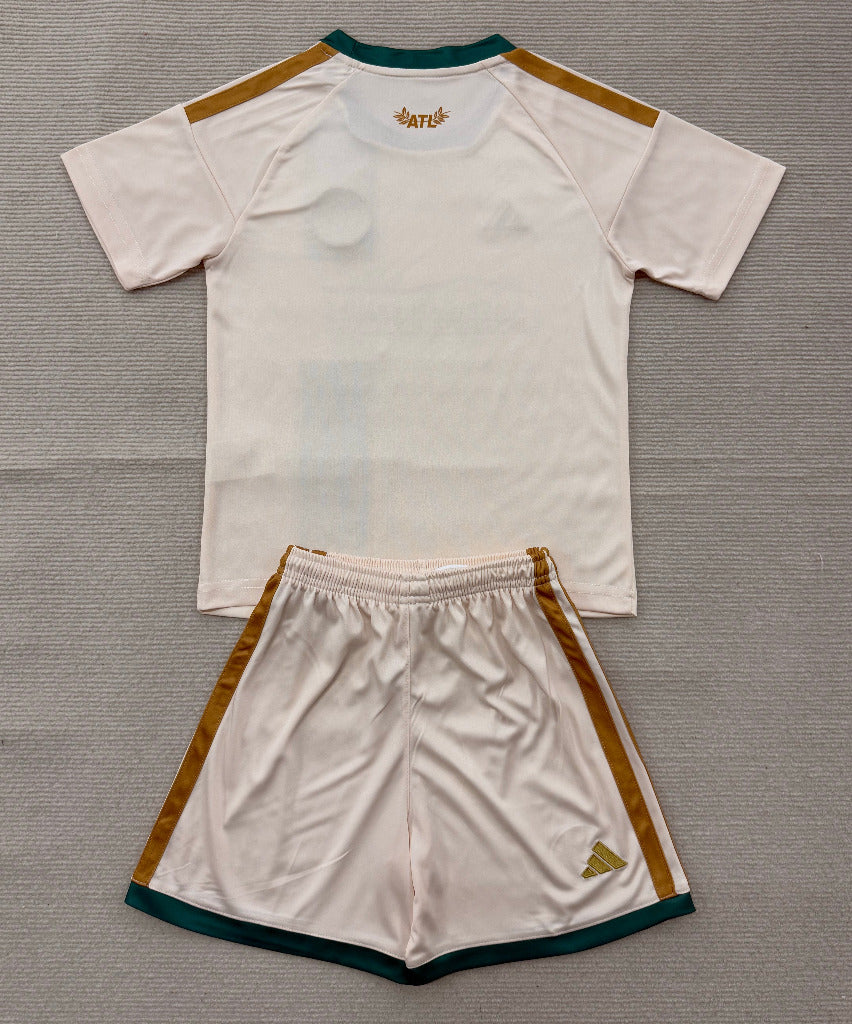 Atlanta United 26/27 Beige/Green/Gold Away Kids Jersey Set
