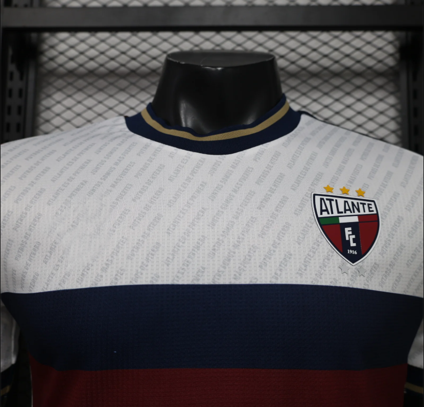 Atlante 26/27 White/Blue and Red Horizontal Chest Stripe Away Player Version Jersey