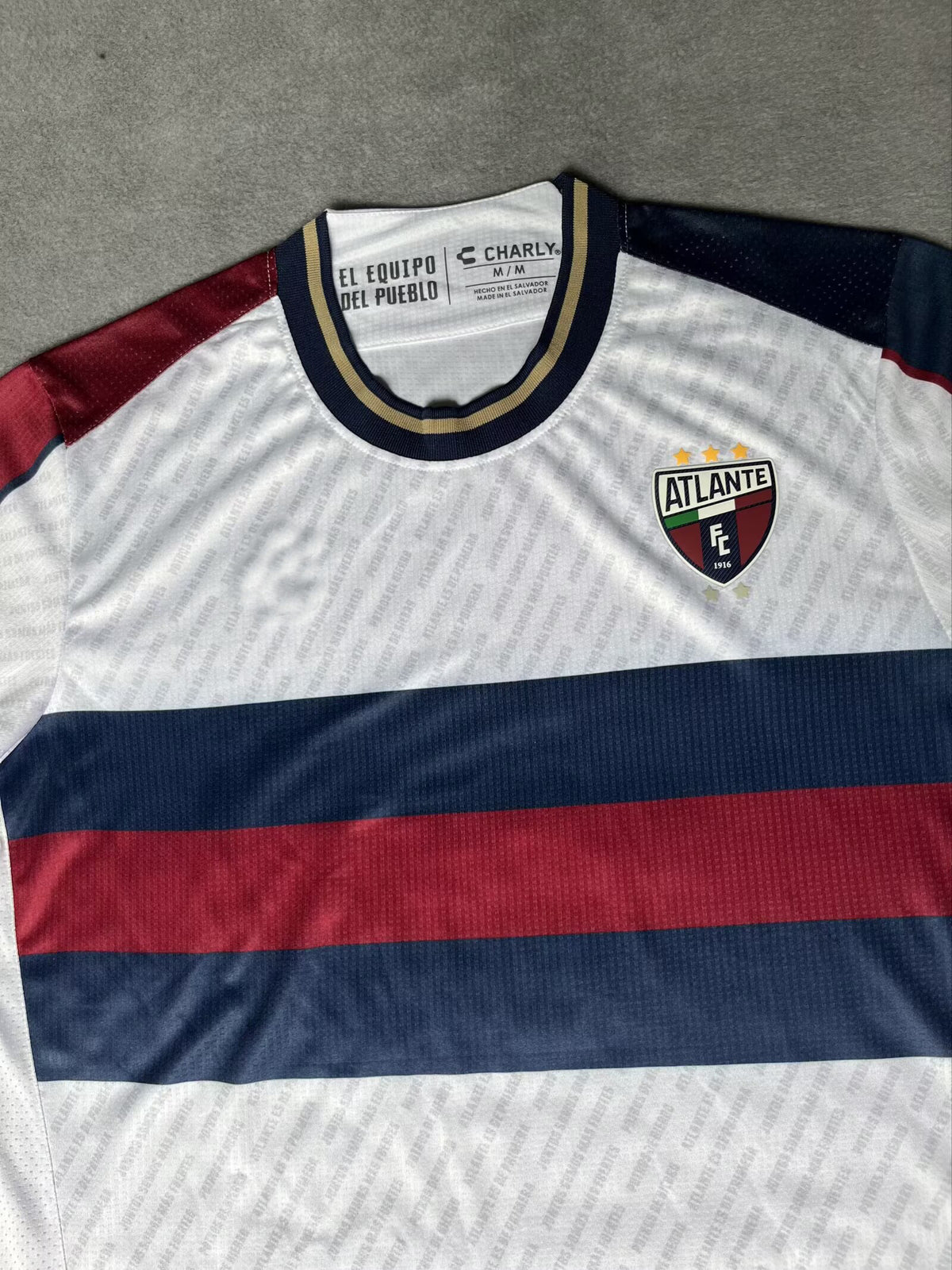 Atlante 26/27 White/Blue/Red Chest Stripe Away Jersey