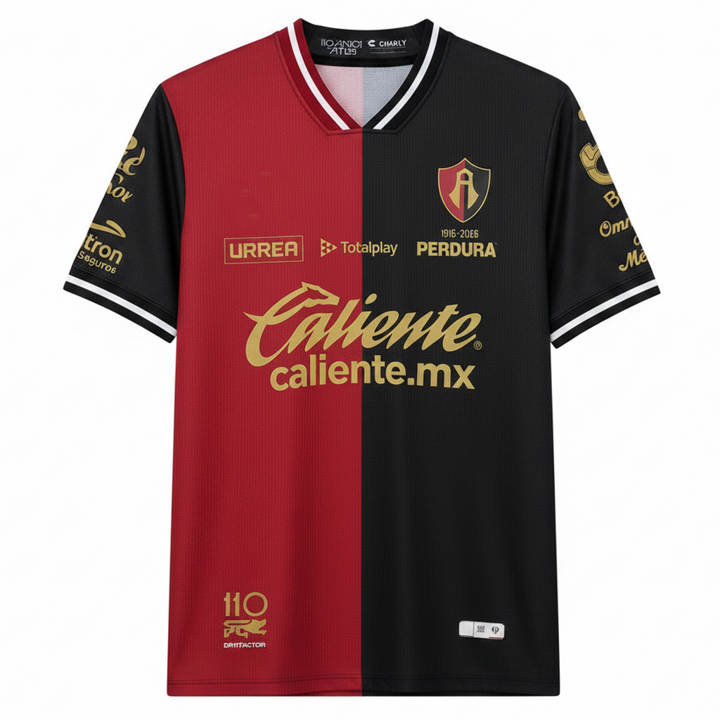 Atlas 26/27 Black/Red with White Trim Home Jersey