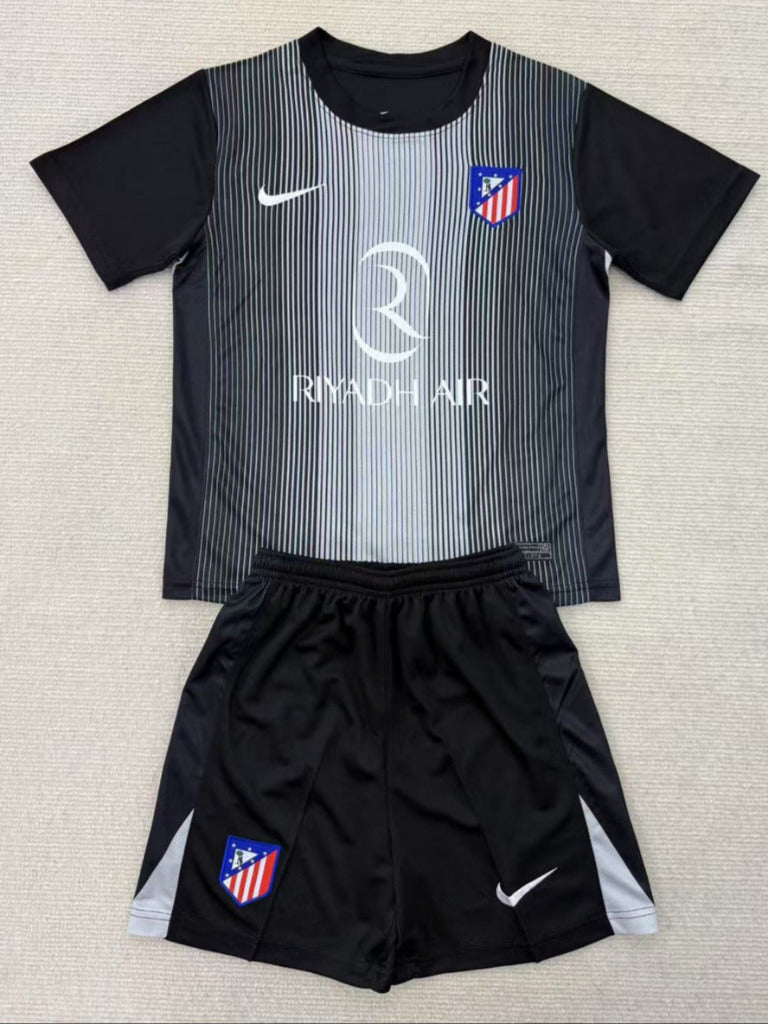 Atletico Madrid 25/26 Black Goalkeeper Kids Kit - Concept Kits