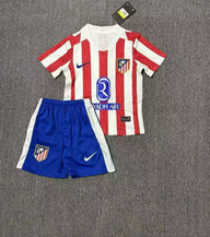Atletico Madrid 25/26 Red/White Stripe Home Kids Jersey Set