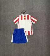 Atletico Madrid 25/26 Red/White Stripe Home Kids Jersey Set